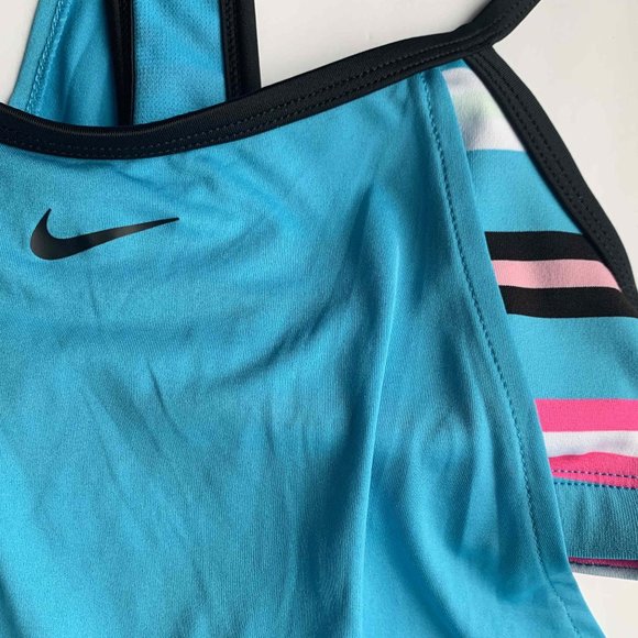 2018 euc NIKE blue flury Tankini Swim Top S - Picture 6 of 7